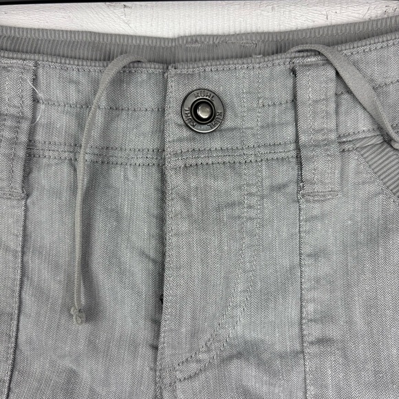 Kuhl Women’s Cabo Gray Linen Blend Shorts Sz 4 Button and Drawstring Waist - Picture 6 of 10
